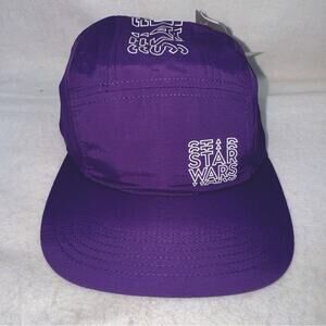 NWT Disney Parks Star Wars 5 Panel Athletic Purple Adjustable Hat Baseball Cap